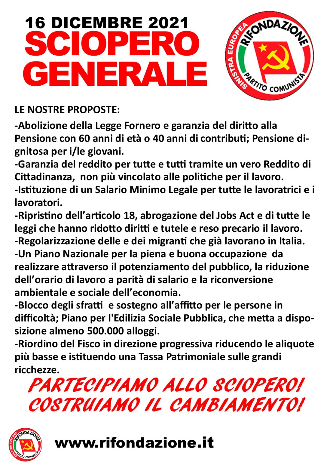 Vol Sciopero  16 12 21 2